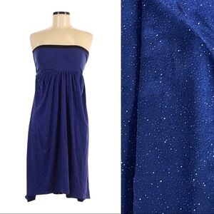 ASOS Blue Strapless Flowy Glitter Cocktail Party Mini Dress NWT Size 6